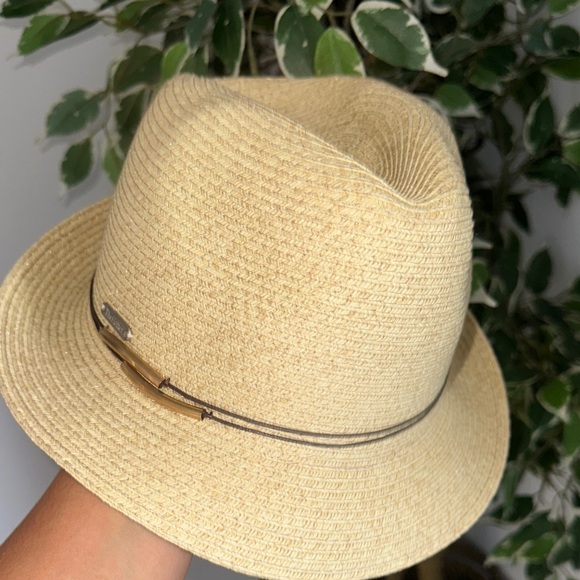 Natural Straw Fedora with Band - Picture 5 of 5